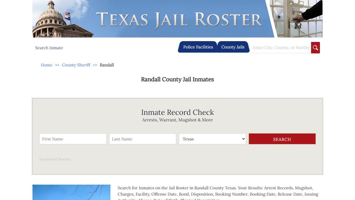 Randall County Jail Inmates - Jail Roster Search